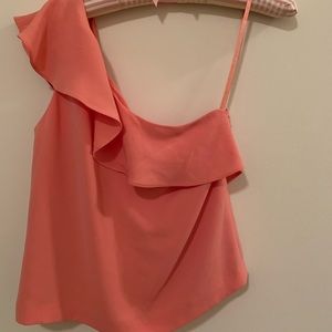 Club Monaco off the shoulder top in pink/coral